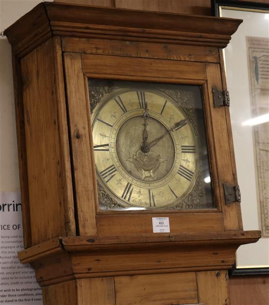 Thos. Burton of Hawkshea. A George III pine longcase clock W.48cm